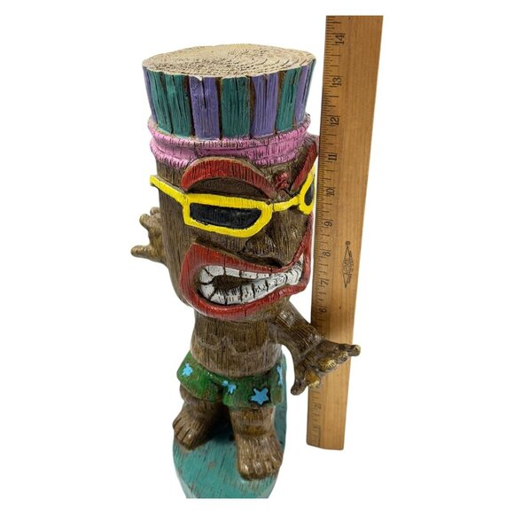 Kahuna Tik Surfer Dude Resin 15 inch Statue Perfect Tiki Bar Decor - Picture 11 of 11
